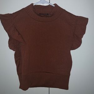 Ruffle detail crop top